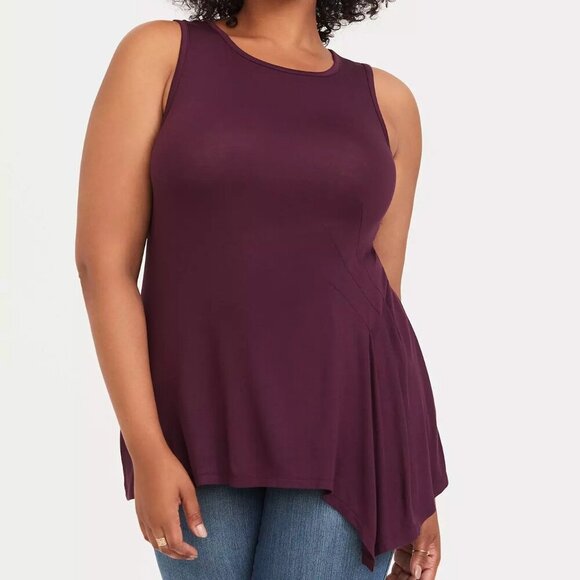 Torrid Wine tasting (Purple) Super Soft Asymmetric Tank in Size 3 (22/24) - Picture 1 of 12